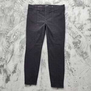 Liverpool Jeans Womens 18W Black Pull On Moto Front Back Seam Zip Hem‎ Jegging